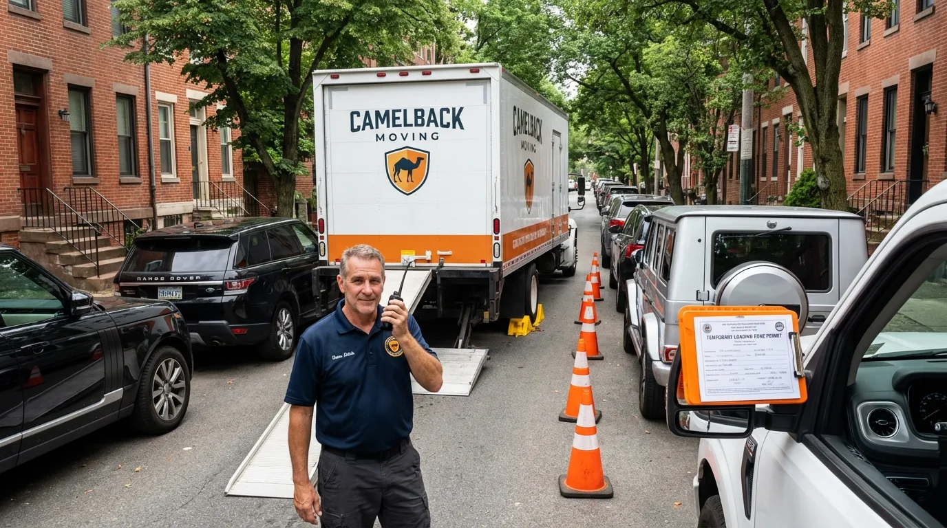 City street loading permit setup in Cumberland Center, ME