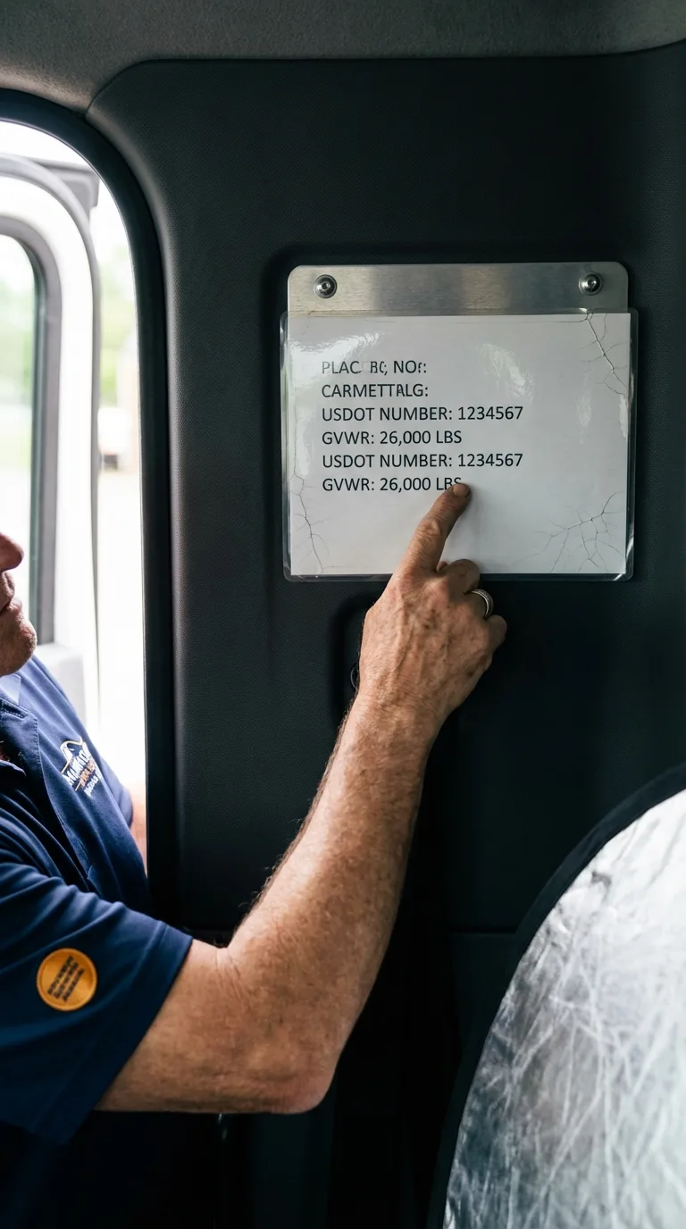 USDOT licensing placard verification in Cumberland Center